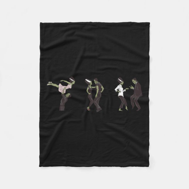 Funny Retro Frankenstein Monster und Brittanz Fleecedecke (Vorderseite)