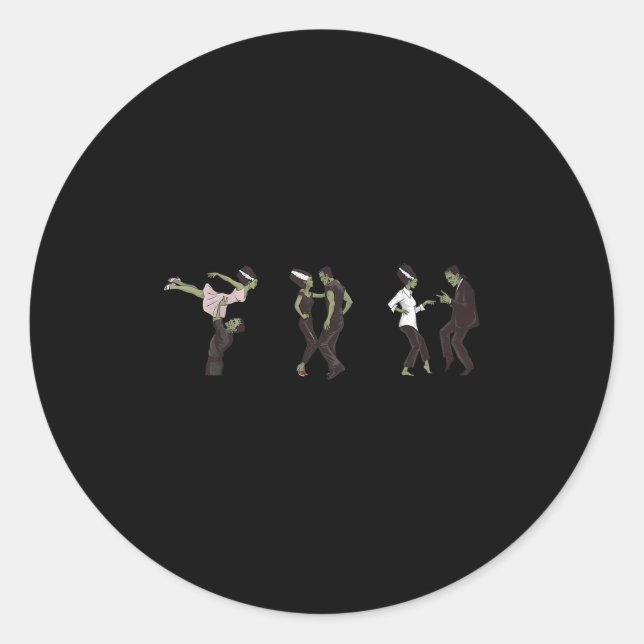 Funny Retro Frankenstein Monster und Brittanz Runder Aufkleber (Vorderseite)