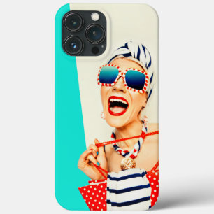 Funny Retro Frau in Red Lipstick und Sonnenbrille Case-Mate iPhone Hülle