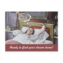 Funny Retro Frau real Anwesen Marketing