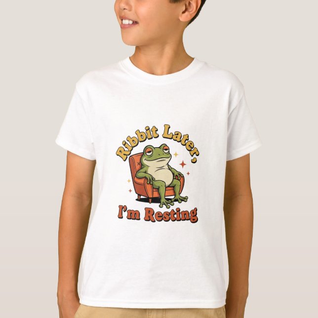 Funny Retro Frog Kids Graphic T-Shirt (Vorderseite)