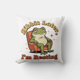 Funny Retro Frog Square Throw Pillow Kissen