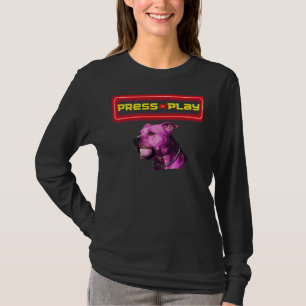 Funny Retro Gamer Pitbull Dog T-Shirt