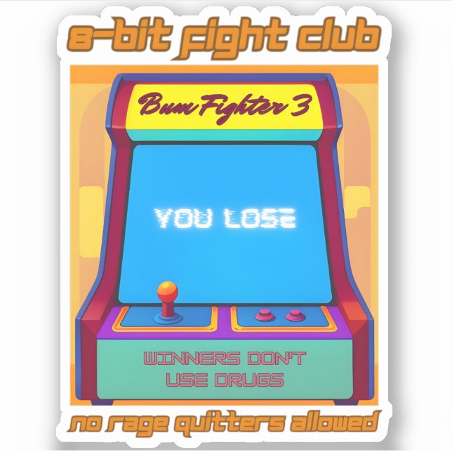 Funny Retro Gaming 80er Arcade 8-Bit Gamer Spaß Aufkleber (Vorderseite)