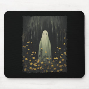 Funny Retro Geist im Wald BlumenHalloween G Mousepad