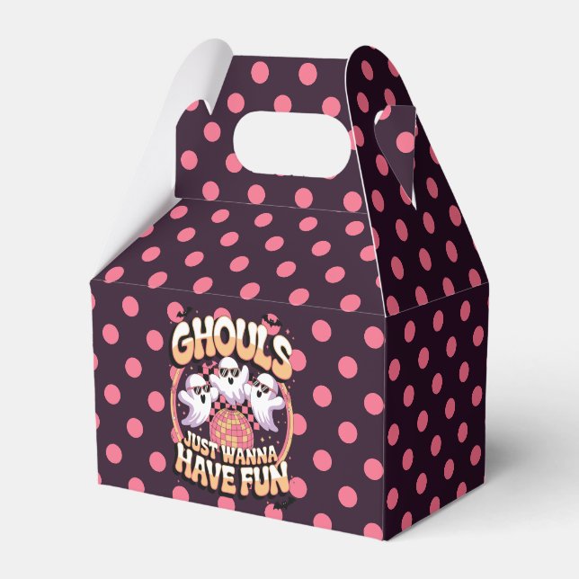 Funny Retro Ghost Halloween Gefallen Box Geschenkschachtel (Vorderseite)