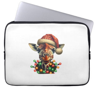Funny Retro Giraffe Lover Weihnachtsbaum Laptopschutzhülle