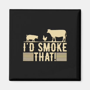 Funny Retro Grillen Party Smoker Koch Vater Gesche Magnet