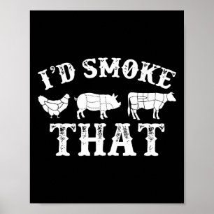 Funny Retro Grillen Party Smoker Koch Vater Gesche Poster