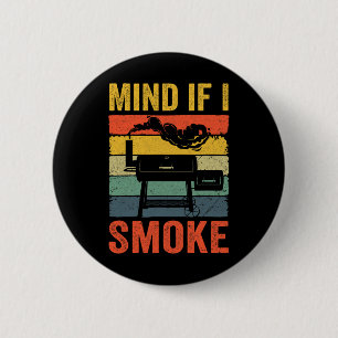 Funny Retro Grillen Party Smoker Koch Vater Mind,  Button