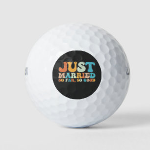 Funny Retro Groovy gerade so verheiratet so viel s Golfball