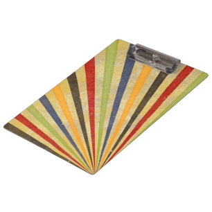 Funny Retro Grunge Rays + Ihre Idee Klemmbrett