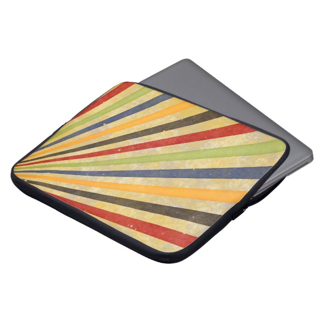Funny Retro Grunge Rays + Ihre Idee Laptopschutzhülle (Vorne Oben)