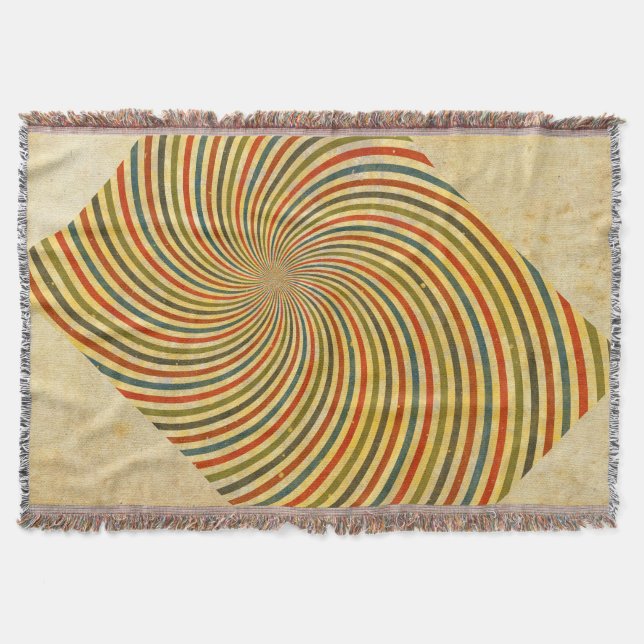 Funny Retro Grunge Swirl + Ihre Idee Decke (Vorderseite)