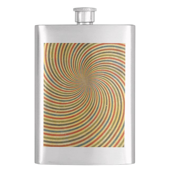 Funny Retro Grunge Swirl + Ihre Idee Flachmann (Vorderseite)