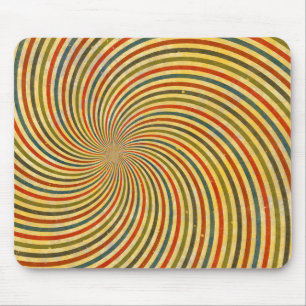 Funny Retro Grunge Swirl + Ihre Idee Mousepad
