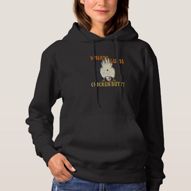 Funny Retro Guess What Chicken Butt! Premium Hoodie (Vorderseite)