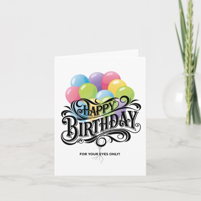 Funny Retro Happy Birthday Card Do Me A Gevor Einladung (Vorderseite)