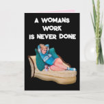 FUNNY RETRO HOUSEWIFE BIRTHDAY FRIEND CARD KARTE<br><div class="desc">RETRO BLOND BIRTHDAY GREETING CARD</div>