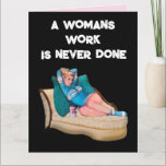 FUNNY RETRO HOUSEWIFE BIRTHDAY FRIEND CARD KARTE<br><div class="desc">RETRO BLOND BIRTHDAY GREETING CARD</div>