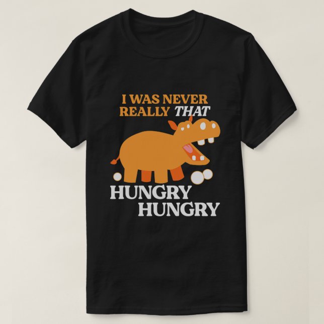Funny Retro Hungerfestspiele Hippopotamus Eating T-Shirt (Design vorne)