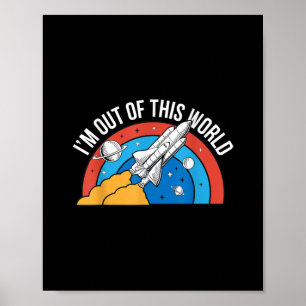 Funny Retro Ich bin aus dieser Weltraumrakete Poster