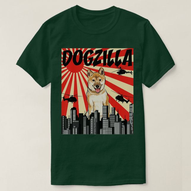 Funny Retro Japanischer Dogzilla Shiba Inu T-Shirt (Design vorne)