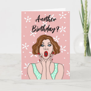 Funny Retro Lady Birthday Card Karte