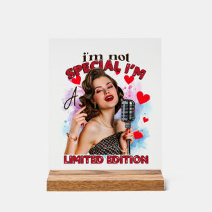 Funny Retro Lady Wortart Acrylschild