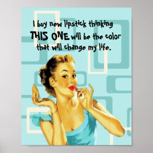 Funny Retro Lipstick Lover Poster