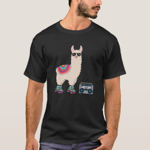 Funny Retro Llama Roller Skate Derby 70er 80er Vac T-Shirt