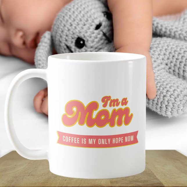 Funny Retro Mama - Kaffee ist meine einzige Hoffnu Kaffeetasse (Von Creator hochgeladen)