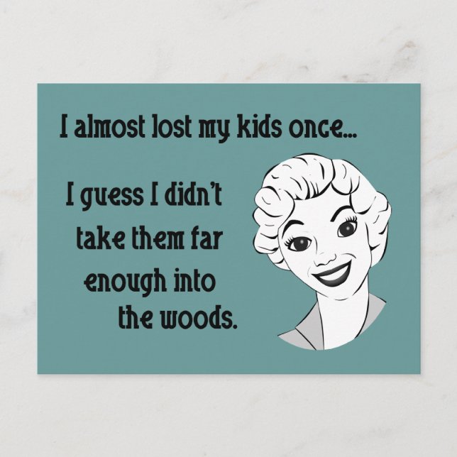 Funny Retro Mama Postcard Postkarte (Vorderseite)