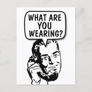 FUNNY RETRO MAN 'TALKING DIRTY' POSTCARD POSTKARTE