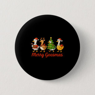 Funny Retro Merry Goosemas Christmas Albern Gans X Button