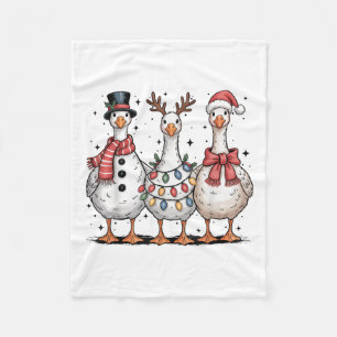 Funny Retro Merry Goosemas Christmas Albern Gans X Fleecedecke