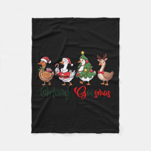 Funny Retro Merry Goosemas Christmas Albern Gans X Fleecedecke
