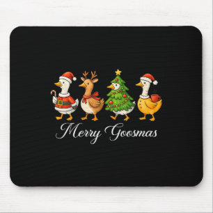 Funny Retro Merry Goosemas Christmas Albern Gans X Mousepad