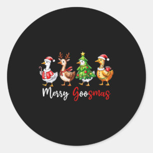 Funny Retro Merry Goosemas Christmas Albern Gans X Runder Aufkleber