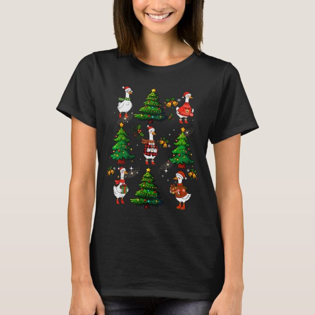 Funny Retro Merry Goosemas Christmas Silly Goose X T-Shirt (Vorderseite)