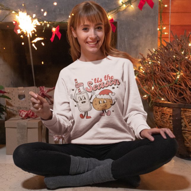 Funny Retro Milchflasche, Kekse Weihnachten Cartoo Sweatshirt (Von Creator hochgeladen)