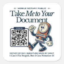 Funny Retro Mobile Notary Public Marketing