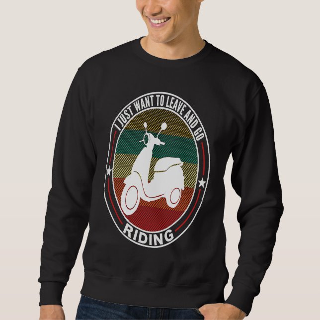 Funny Retro Moped Scooter Enthusiast Motorcycle Ri Sweatshirt (Vorderseite)