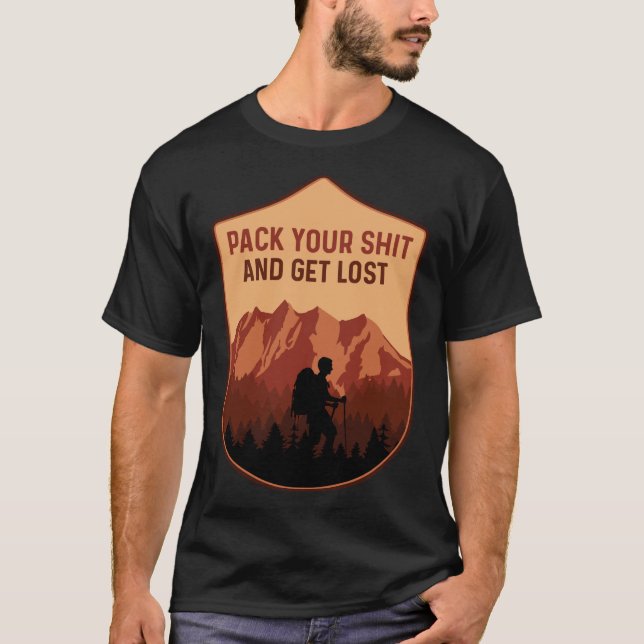 Funny Retro Outdoor Wandern Camping Bergwandern T-Shirt (Vorderseite)