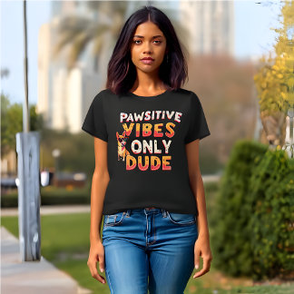 Funny Retro 'Pawsitive Vibes Only Typ' T-Shirt
