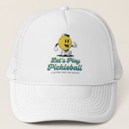 Funny Retro Pickleball Cartoon Mascot Benutzerdefi Truckerkappe