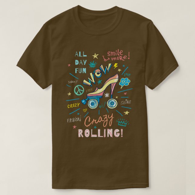 Funny Retro Rolling Skate für Mädchen T-Shirt (Design vorne)