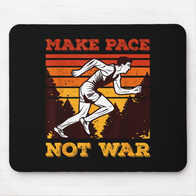 Funny Retro Runner Running Quote Gift - Make Pace  Mousepad (Vorne)