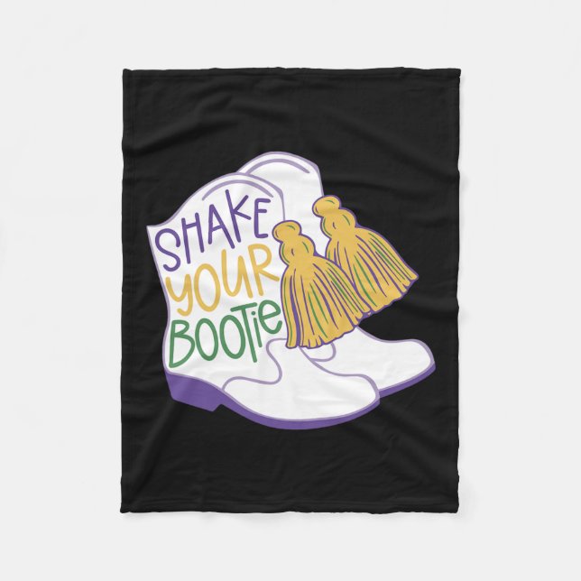 Funny Retro Schütteln Sie Ihren Bootie Mardi Gras  Fleecedecke (Vorderseite)
