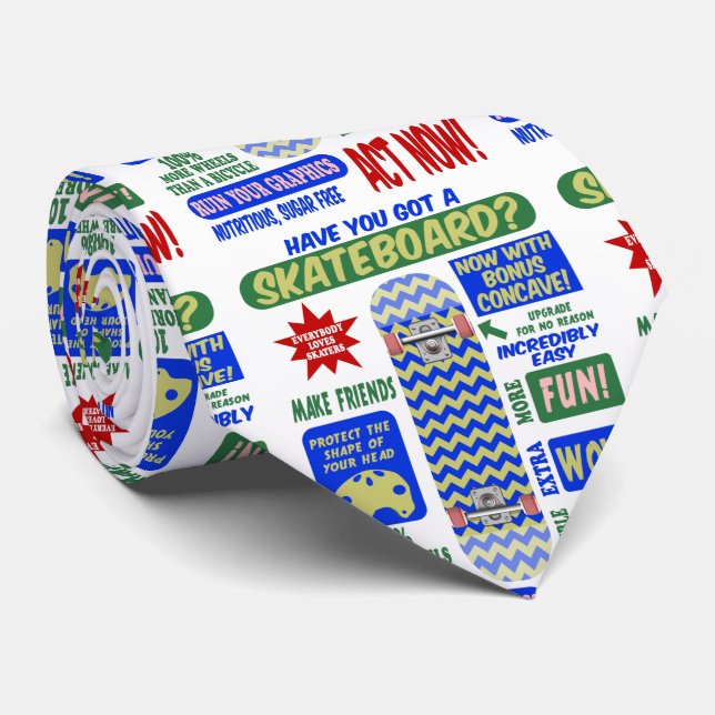 Funny Retro Skateboard Poster Krawatte (Gerollt)
